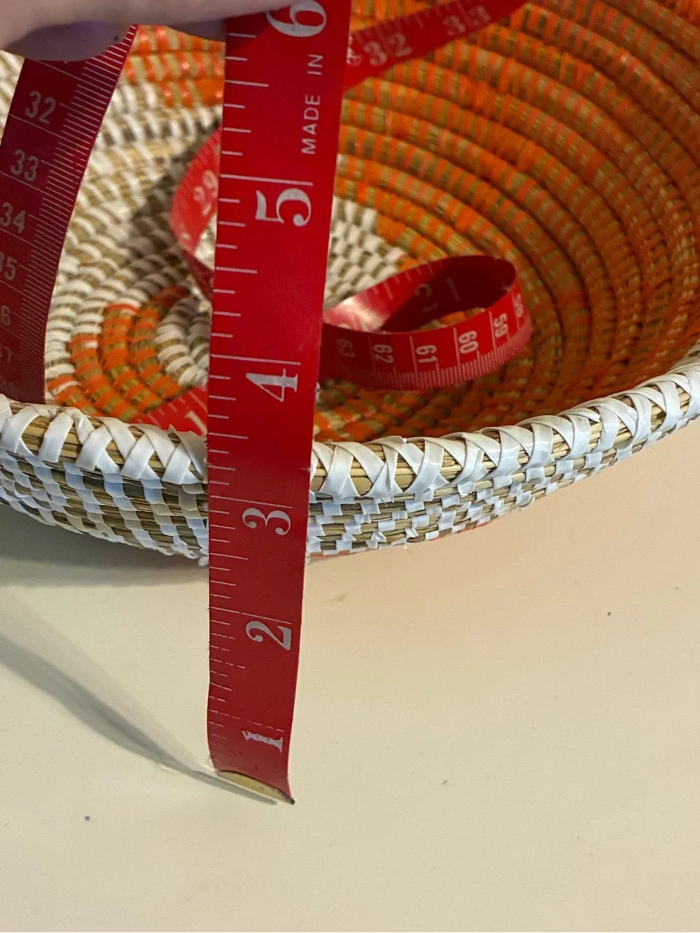 Handwoven African Fele Wall Basket Made In Senegal From Natural Fibers & Plastic